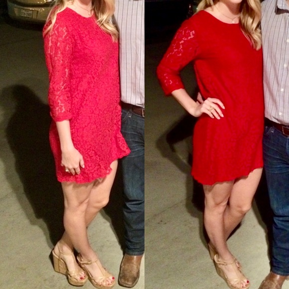 Everly Dresses & Skirts - Lace Red Dress
